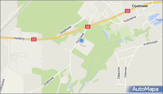 Opatówek powiat kaliski, Parkowa, mapa Opatówek powiat kaliski