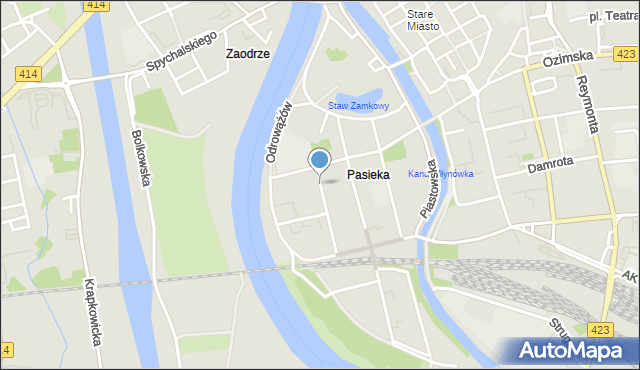 Opole, Pasieczna, mapa Opola
