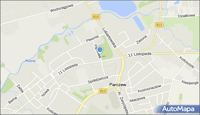 Parczew, Parkowa, mapa Parczew