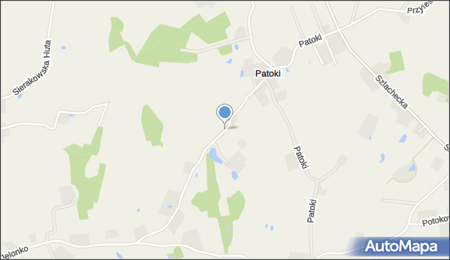 Patoki gmina Sierakowice, Patoki, mapa Patoki gmina Sierakowice