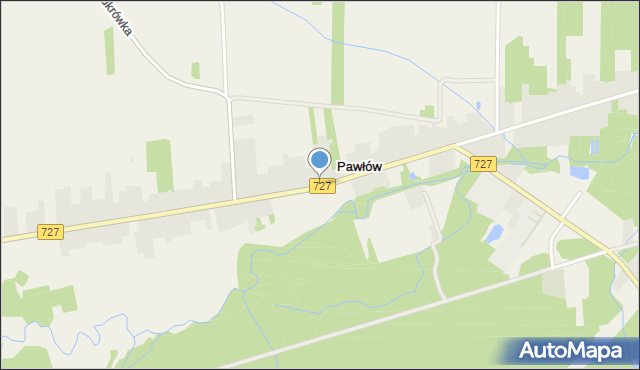 Pawłów gmina Chlewiska, Pawłów, mapa Pawłów gmina Chlewiska
