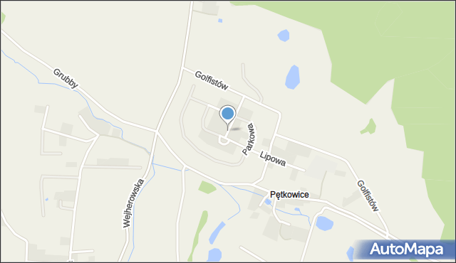 Pętkowice gmina Wejherowo, Parkowa, mapa Pętkowice gmina Wejherowo