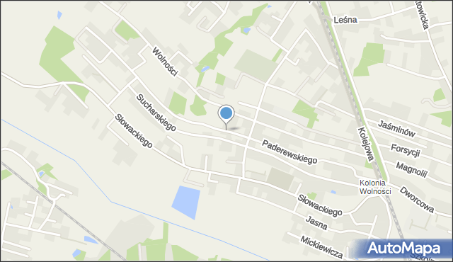 Piasek gmina Pszczyna, Paderewskiego Ignacego Jana, mapa Piasek gmina Pszczyna