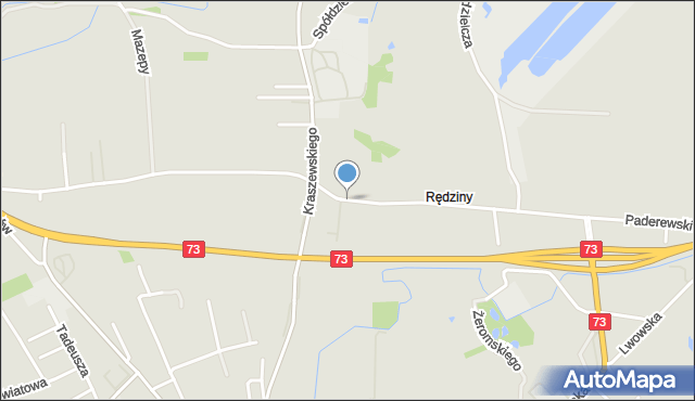 Pilzno, Paderewskiego Ignacego Jana, mapa Pilzno
