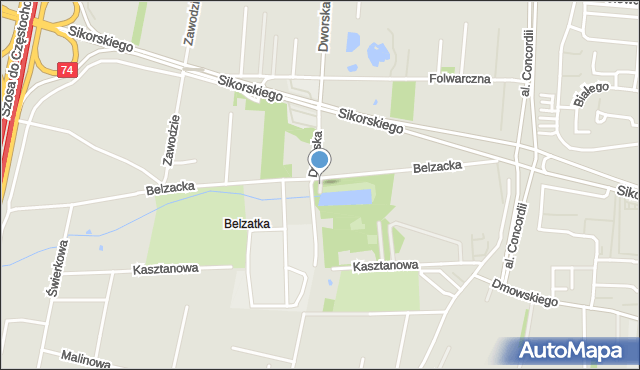 Piotrków Trybunalski, Park Bełzatka, mapa Piotrków Trybunalski