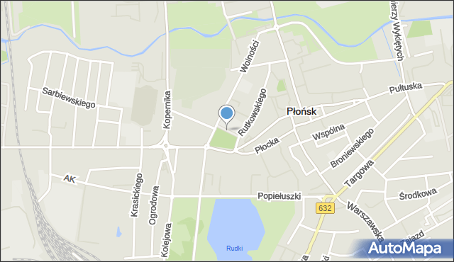 Płońsk, Park Konstytucji 3 Maja, mapa Płońsk