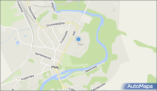 Płoty powiat gryficki, Parkowa, mapa Płoty powiat gryficki