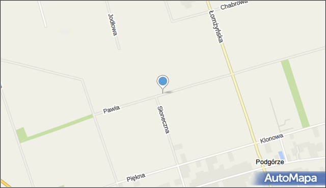 Podgórze gmina Łomża, Pawia, mapa Podgórze gmina Łomża