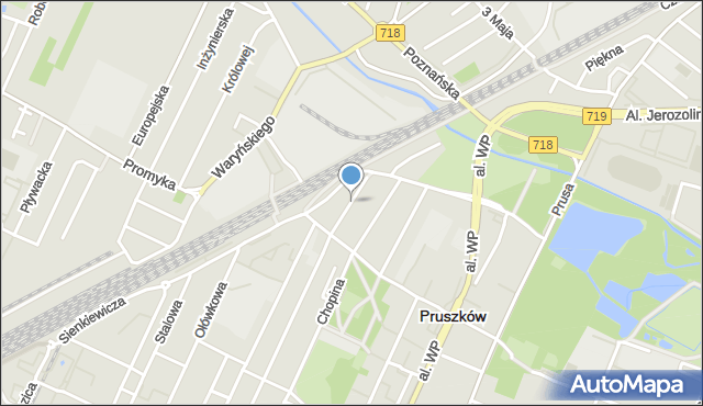 Pruszków, Parkowa, mapa Pruszków