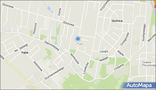 Pszczyna, Paderewskiego Ignacego Jana, mapa Pszczyny