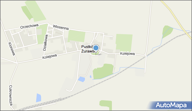 Pustków Żurawski, Parkowa, mapa Pustków Żurawski