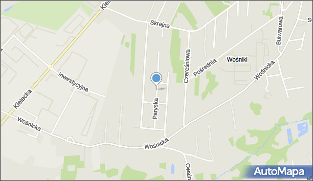 Radom, Paryska, mapa Radomia