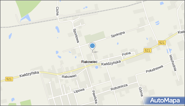 Rakowiec gmina Kwidzyn, Parkowa, mapa Rakowiec gmina Kwidzyn