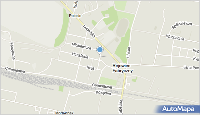 Rejowiec Fabryczny, Parkowa, mapa Rejowiec Fabryczny