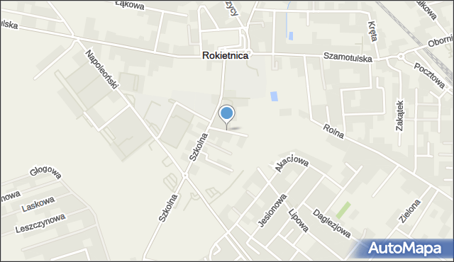 Rokietnica powiat poznański, Parkowa, mapa Rokietnica powiat poznański