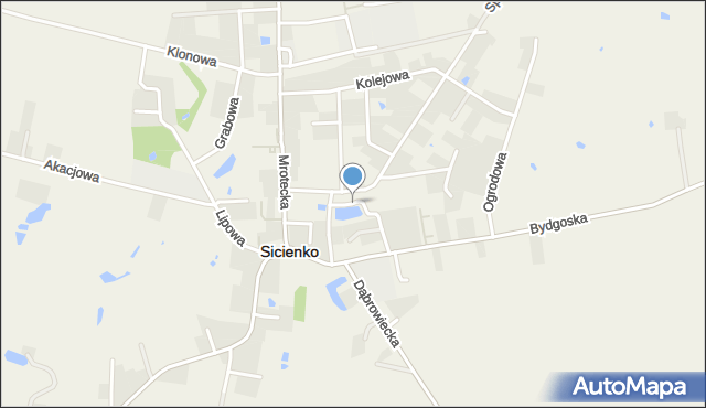 Sicienko powiat bydgoski, Parkowa, mapa Sicienko powiat bydgoski