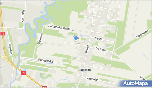 Siedliska gmina Piaseczno, Patagońska, mapa Siedliska gmina Piaseczno