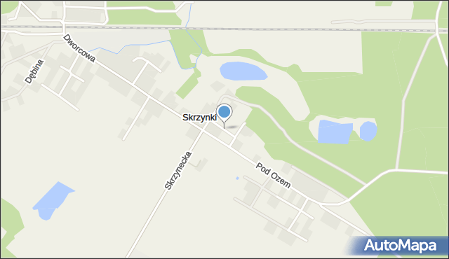 Skrzynki gmina Stęszew, Parkowa, mapa Skrzynki gmina Stęszew