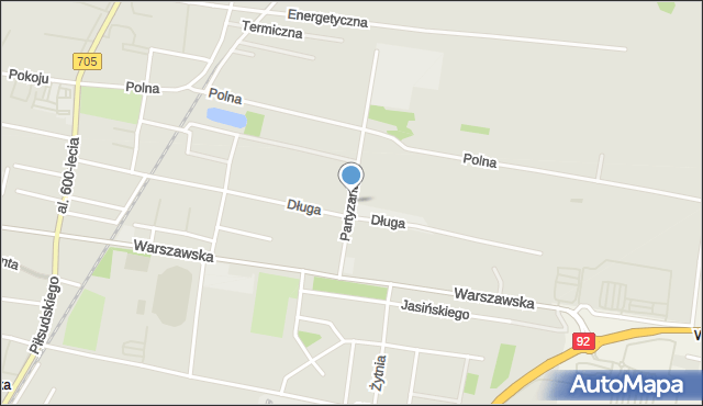 Sochaczew, Partyzantów, mapa Sochaczew