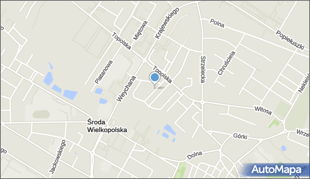 Środa Wielkopolska, Palczewskiego Stefana, mapa Środa Wielkopolska