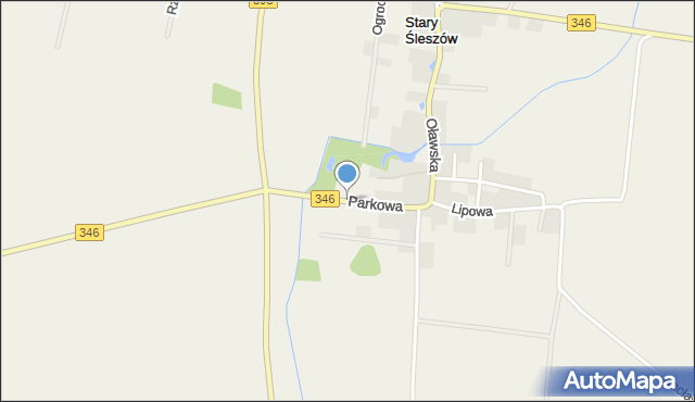 Stary Śleszów, Parkowa, mapa Stary Śleszów