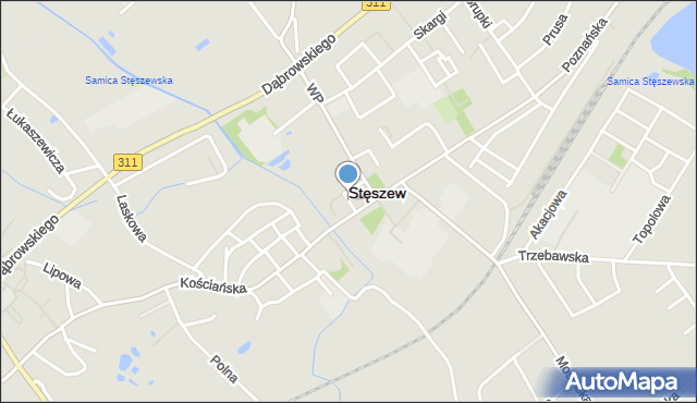 Stęszew, Park Zielony Zakątek, mapa Stęszew