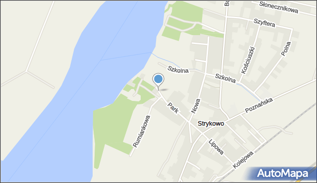 Strykowo, Parkowa, mapa Strykowo