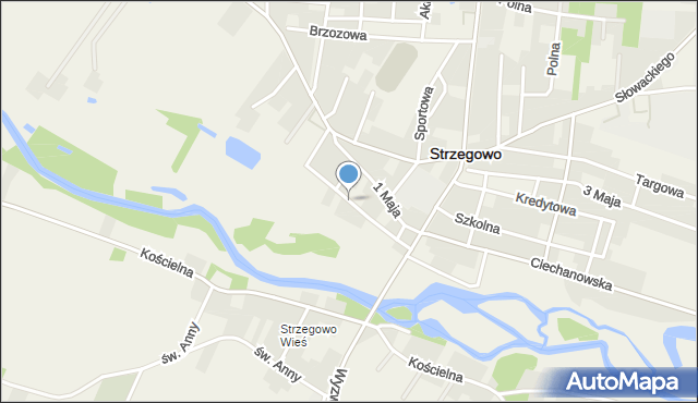 Strzegowo powiat mławski, Parkowa, mapa Strzegowo powiat mławski