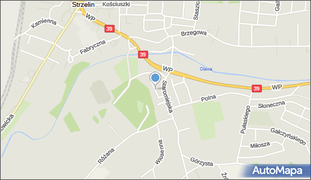 Strzelin, Parkowa, mapa Strzelin
