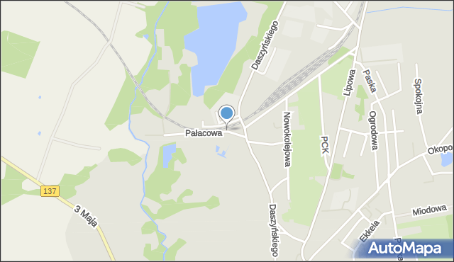 Sulęcin, Pałacowa, mapa Sulęcin