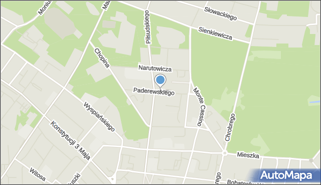 Świnoujście, Paderewskiego Ignacego Jana, mapa Świnoujście