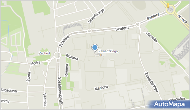 Szczecin, Park Szachisty, mapa Szczecina