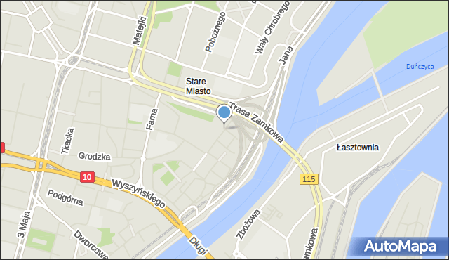 Szczecin, Panieńska, mapa Szczecina