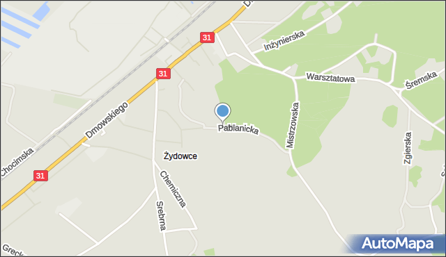 Szczecin, Pabianicka, mapa Szczecina