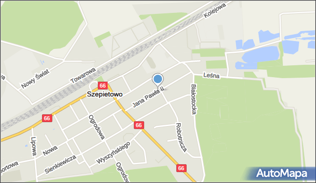 Szepietowo, Papieża Jana Pawła II, mapa Szepietowo