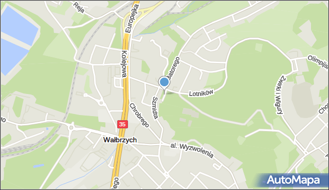 Wałbrzych, Park Króla Jana III Sobieskiego, mapa Wałbrzycha