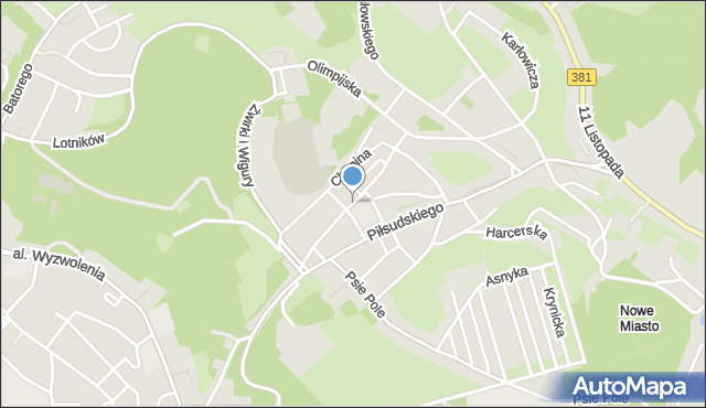 Wałbrzych, Paderewskiego Ignacego Jana, mapa Wałbrzycha