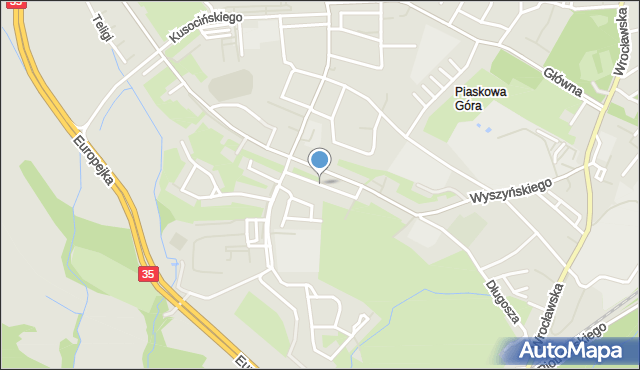 Wałbrzych, Pasteura Luisa, mapa Wałbrzycha