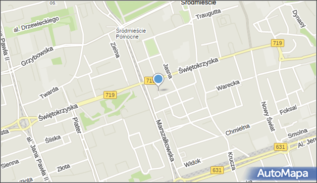 Warszawa, Pasaż Rowickiego Witolda, mapa Warszawy
