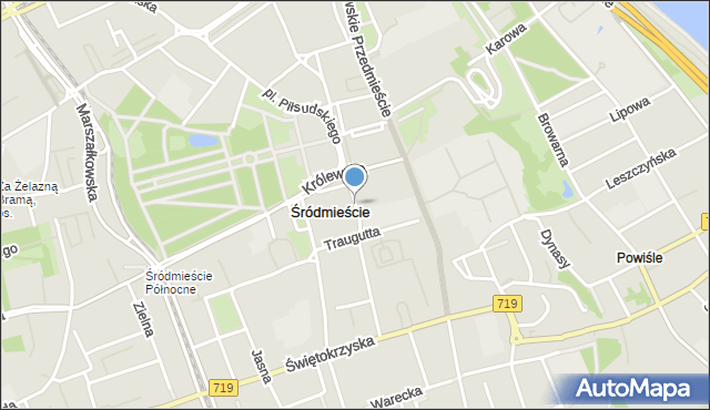 Warszawa, Pasaż Niżyńskiego Wacława, mapa Warszawy