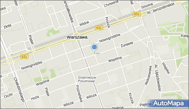 Warszawa, Parkingowa, mapa Warszawy