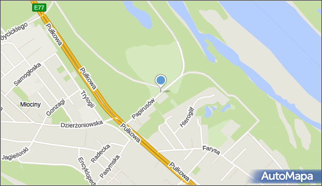 Warszawa, Papirusów, mapa Warszawy