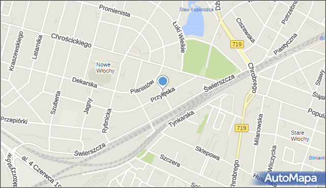 Warszawa, Paganiniego Niccolo, mapa Warszawy