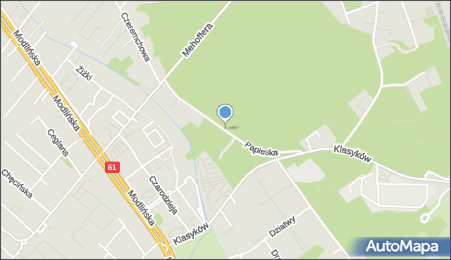 Warszawa, Papieska, mapa Warszawy