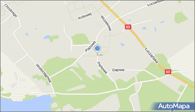 Węgorzewo, Parkowa, mapa Węgorzewo
