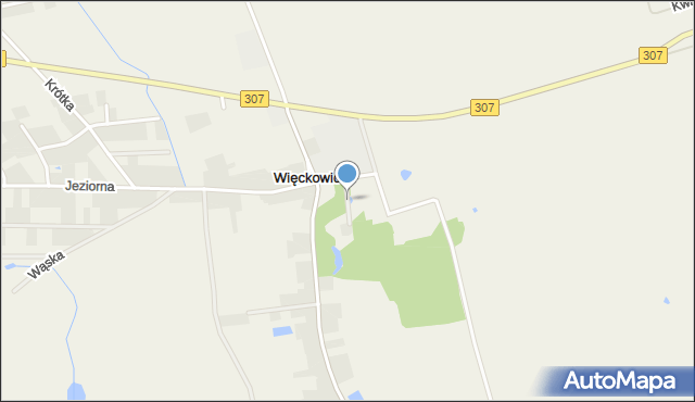 Więckowice gmina Dopiewo, Parkowa, mapa Więckowice gmina Dopiewo