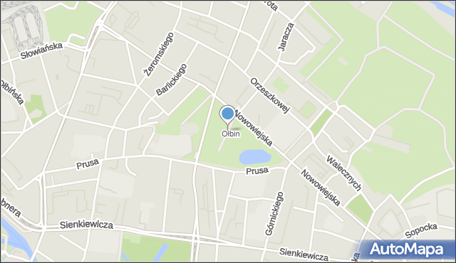 Wrocław, Park Tołpy Stanisława, mapa Wrocławia