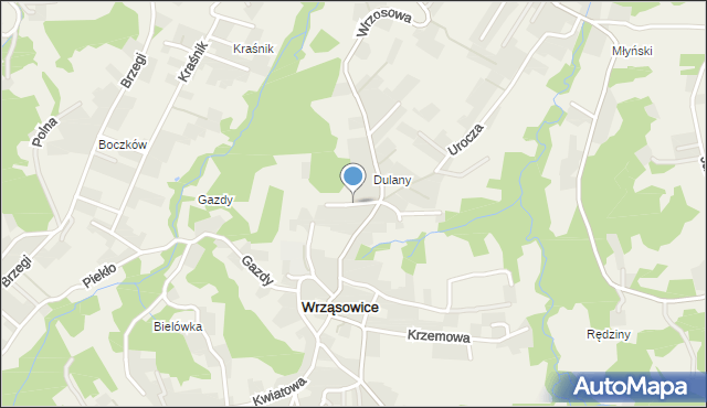 Wrząsowice, Parkowa, mapa Wrząsowice