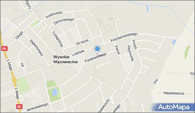 Wysokie Mazowieckie, Pawłowskiego Edmunda, mapa Wysokie Mazowieckie