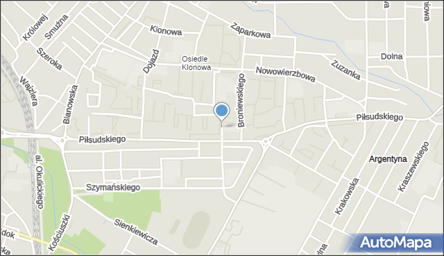Zawiercie, Parkowa, mapa Zawiercie